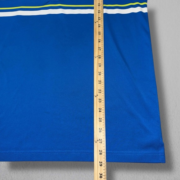 Masters Tech Shirt Mens Large Blue White Striped Short Sleeve Augusta Golf - Picture 5 of 6